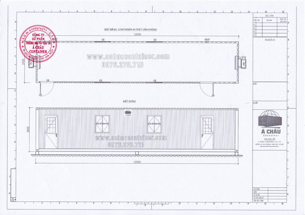 Container văn phòng 40ft - Achaucontainer